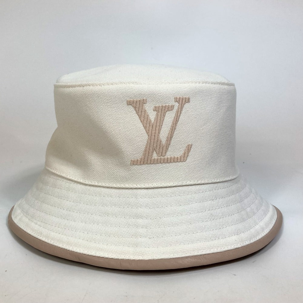 LOUIS VUITTON hat M77575 cotton white Apparel Bob LV Buddy Bucket Women M Used Authentic