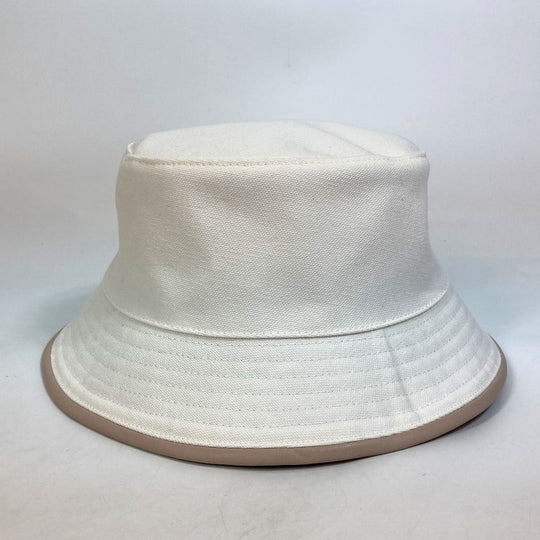 LOUIS VUITTON hat M77575 cotton white Apparel Bob LV Buddy Bucket Women M Used Authentic
