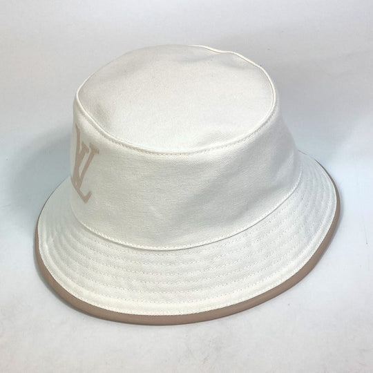 LOUIS VUITTON hat M77575 cotton white Apparel Bob LV Buddy Bucket Women M Used Authentic