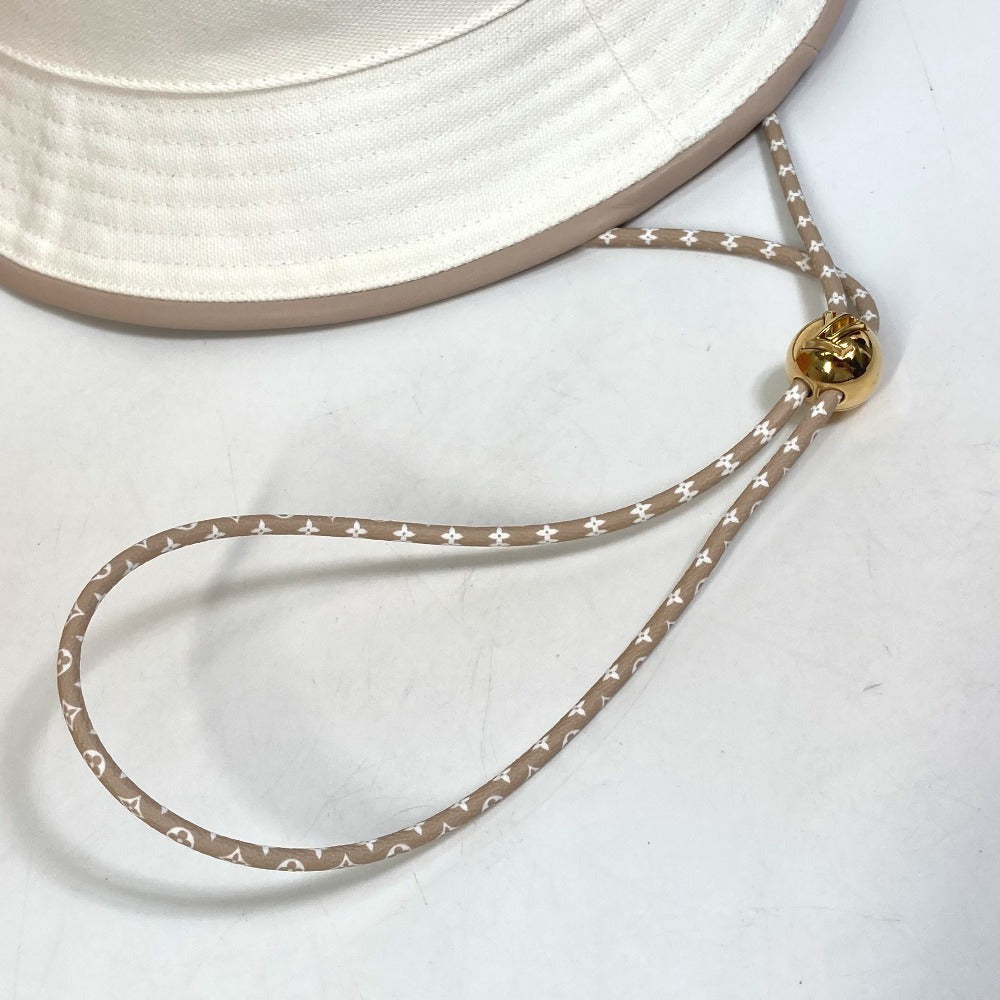 LOUIS VUITTON hat M77575 cotton white Apparel Bob LV Buddy Bucket Women M Used Authentic