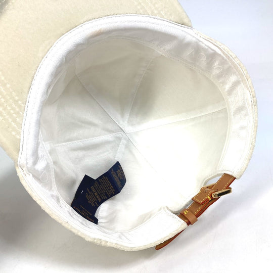 LOUIS VUITTON cap MP3421 polyester white Monogram newsboy velvet