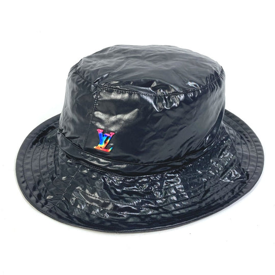 LOUIS VUITTON hat MP2877 Nylon black virgil abloh series Bone LV2054 Women TU Used Authentic