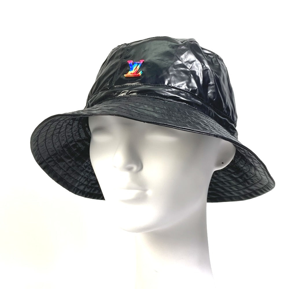 LOUIS VUITTON hat MP2877 Nylon black virgil abloh series Bone LV2054 Women TU Used Authentic