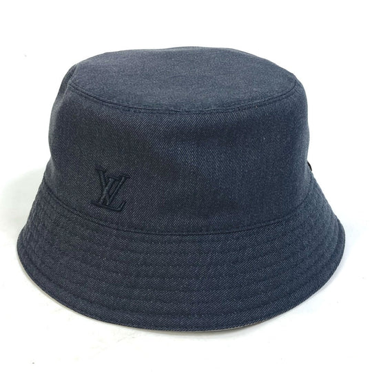 LOUIS VUITTON hat M7013M Nylon, Wool beige Monogram reversible Chapeau Monogram Rain mens M Used Authentic