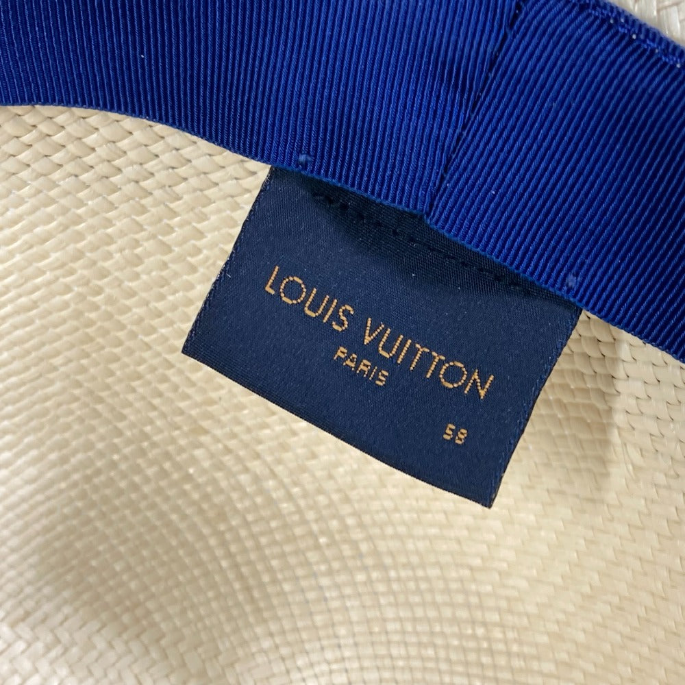 LOUIS VUITTON hat M76762 straw blue Monogram water color chapeau summer time Women 58 Used Authentic