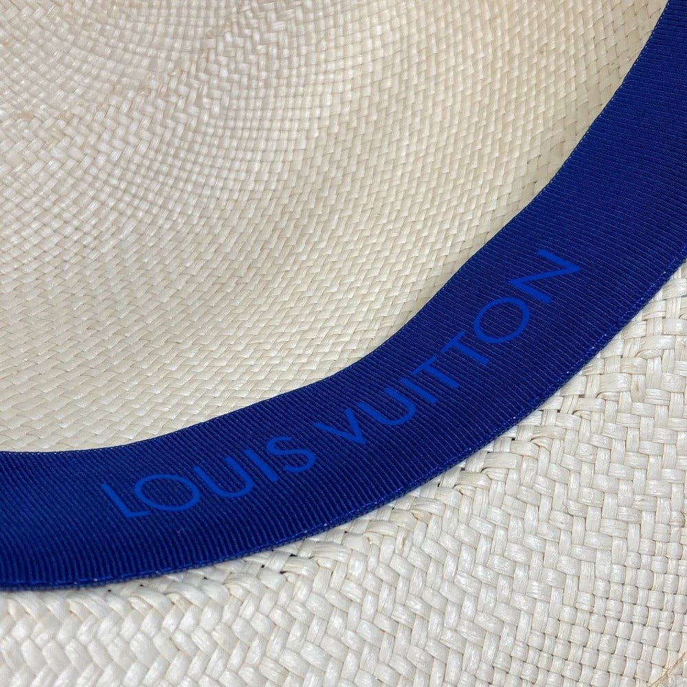 LOUIS VUITTON hat M76762 straw blue Monogram water color chapeau summer time Women 58 Used Authentic