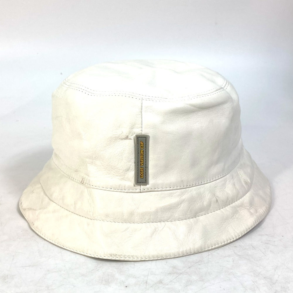 LOUIS VUITTON hat leather white Louis Vuitton cup LVCUP Women Used Authentic