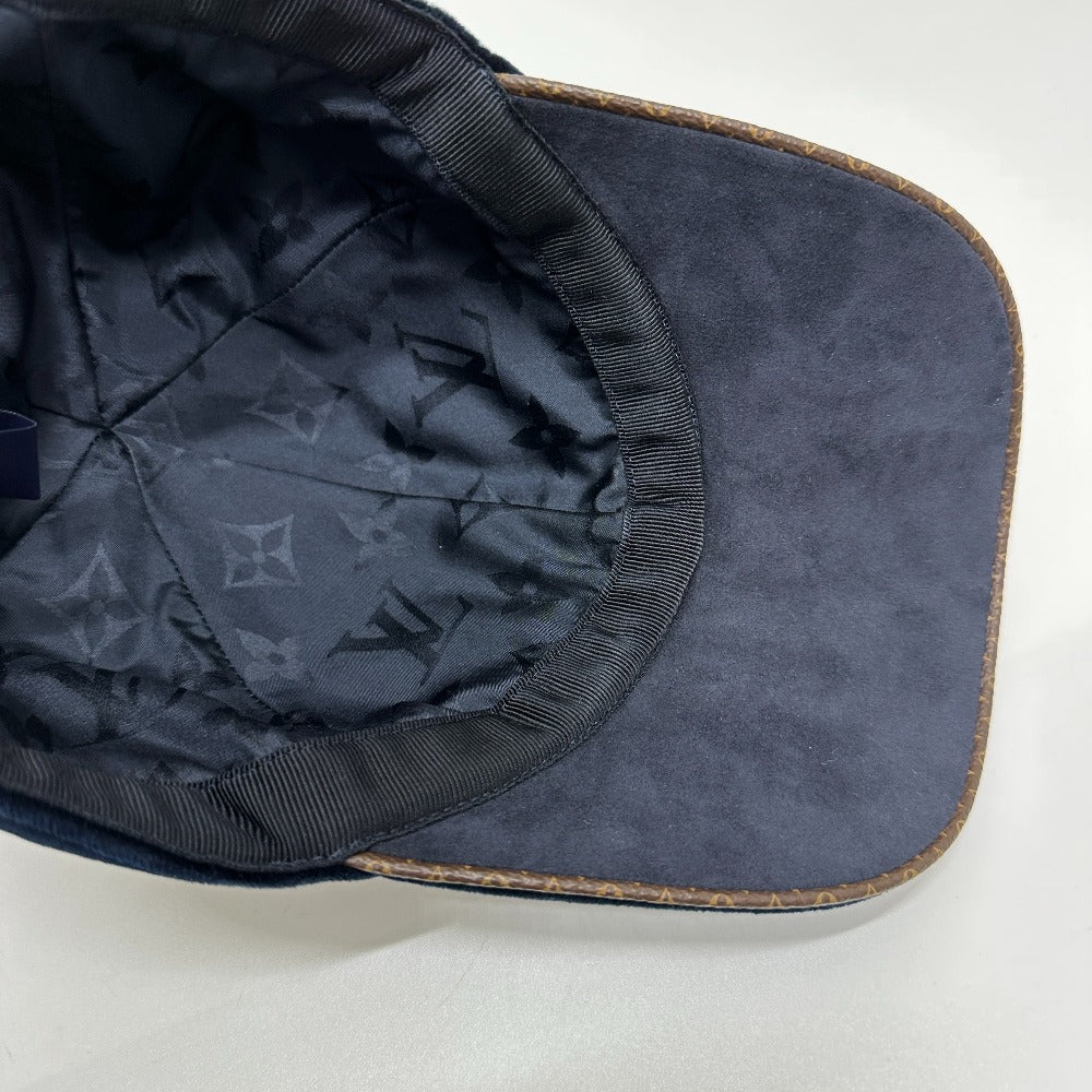 LOUIS VUITTON cap M7791L cotton Navy cap LV touch mens L Used Authentic