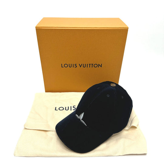LOUIS VUITTON cap M7791L cotton Navy cap LV touch mens L Used Authentic