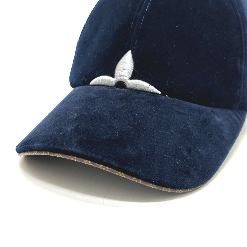LOUIS VUITTON cap M7791L cotton Navy cap LV touch mens L Used Authentic