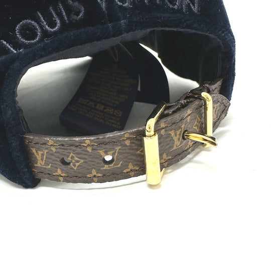 LOUIS VUITTON cap M7791L cotton Navy cap LV touch mens L Used Authentic
