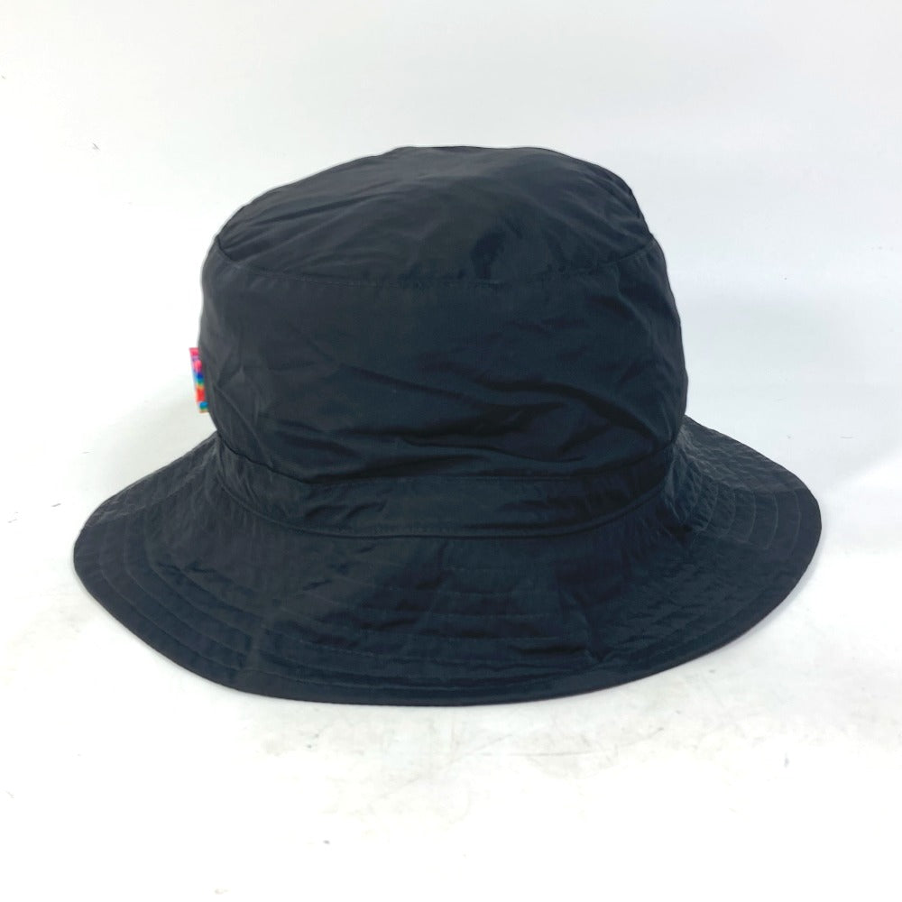 LOUIS VUITTON hat MP2552 Nylon black Rainbow LV logo Bob transformable mens Used Authentic