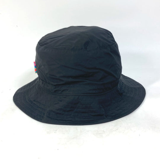 LOUIS VUITTON hat MP2552 Nylon black Rainbow LV logo Bob transformable mens Used Authentic