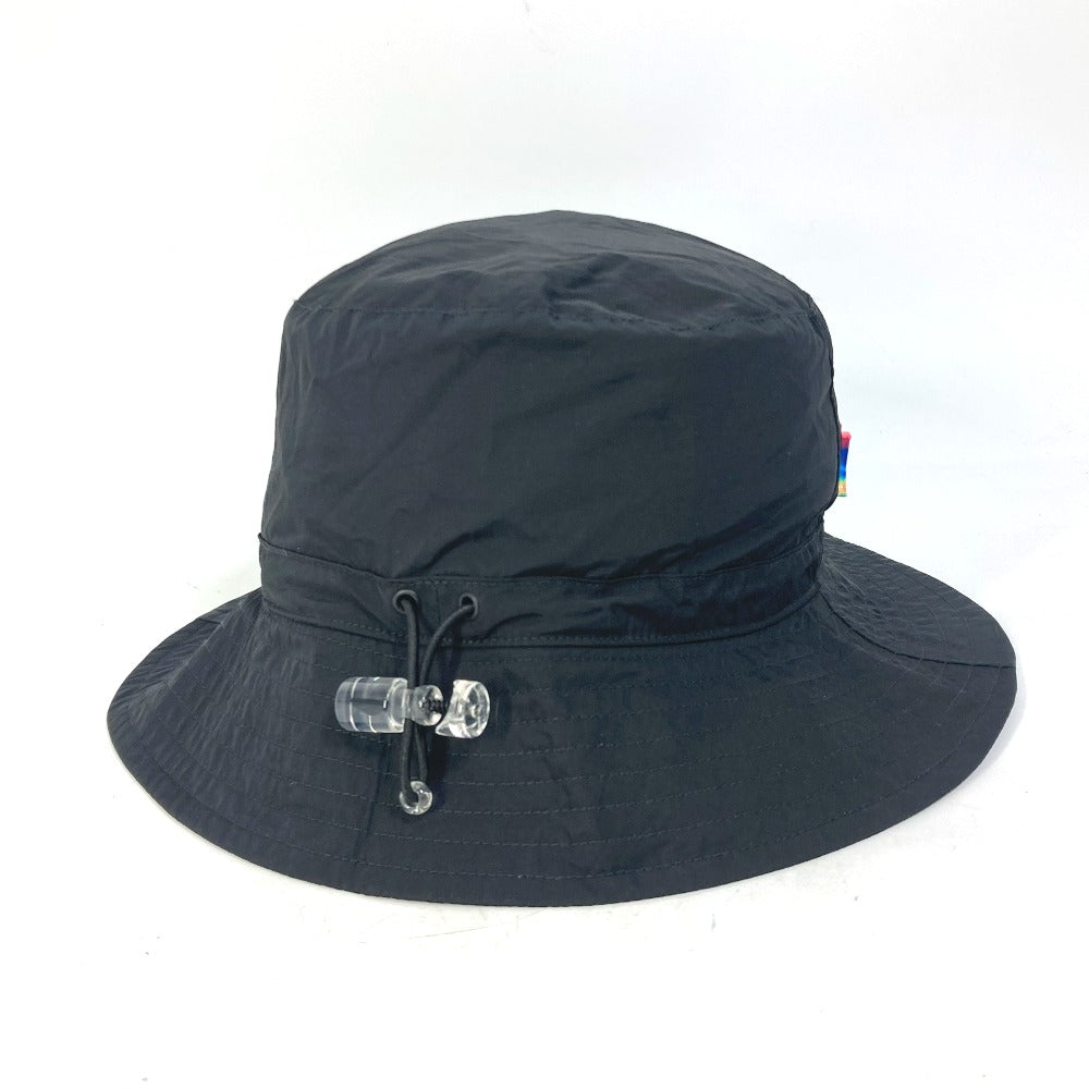 LOUIS VUITTON hat MP2552 Nylon black Rainbow LV logo Bob transformable mens Used Authentic