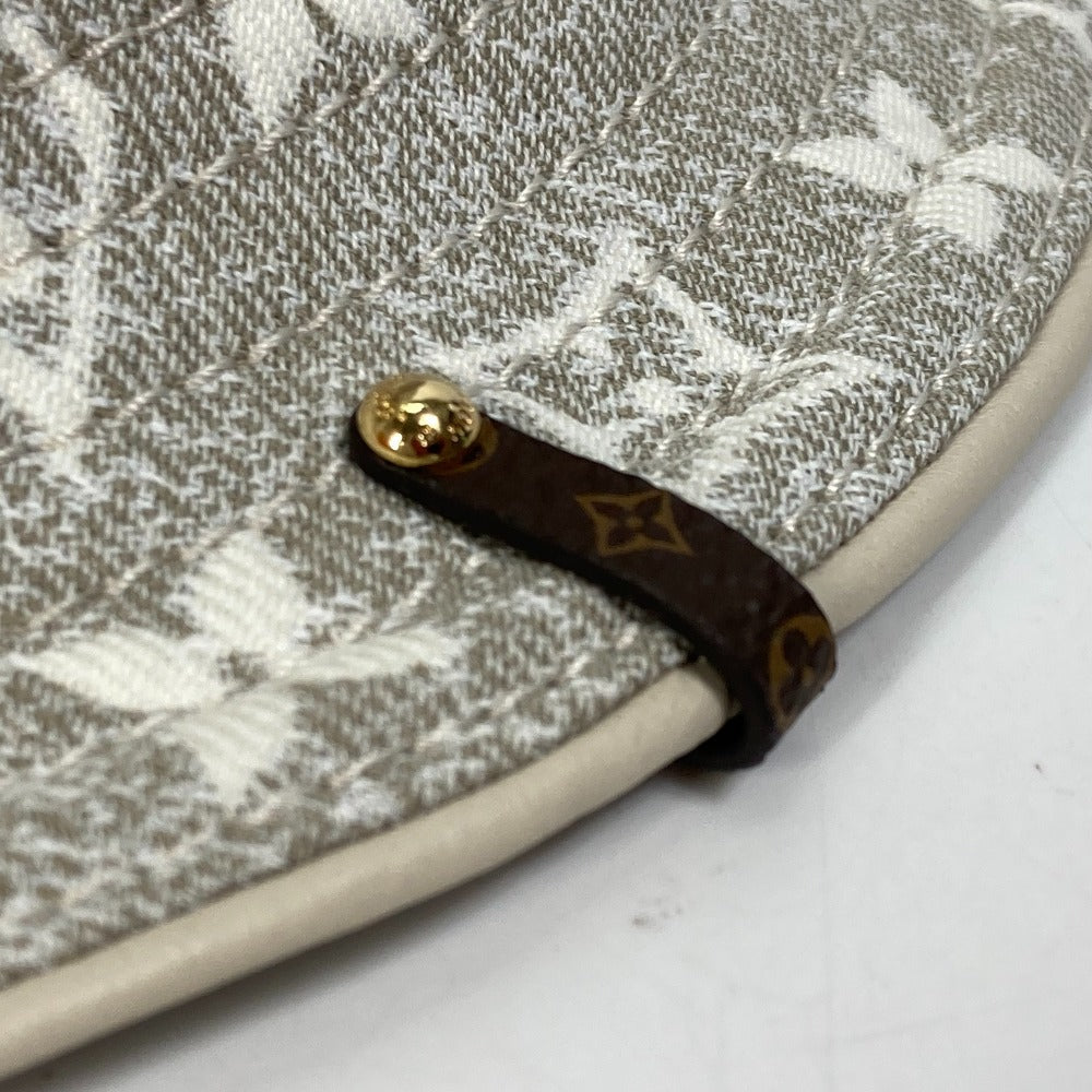 LOUIS VUITTON hat M7058S Nylon, Cotton beige Bucket hat in monogram jacquard denim Women S Used Authentic