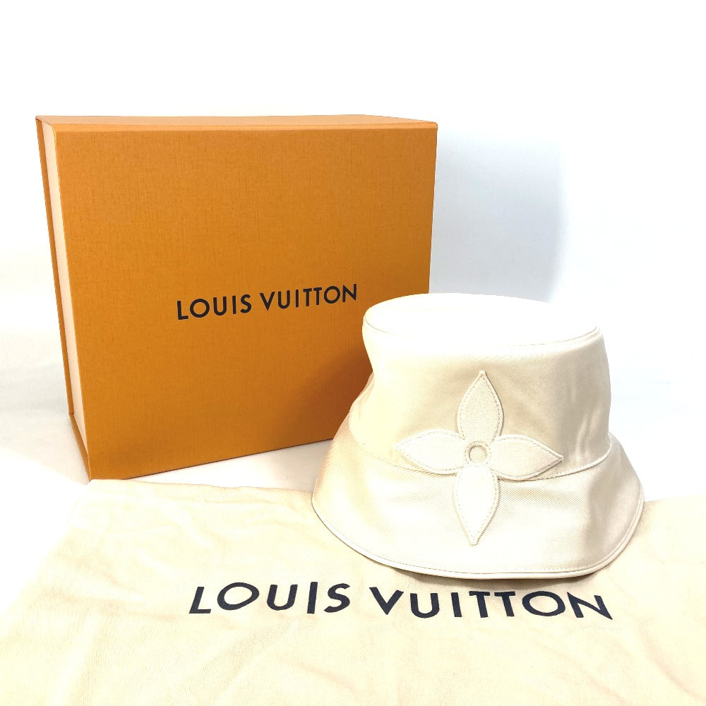 LOUIS VUITTON hat M7090 cotton beige Hat Hat Bucket Hat Bob Hat Monogram reversible Bucket hat�ELV first Women Used Authentic