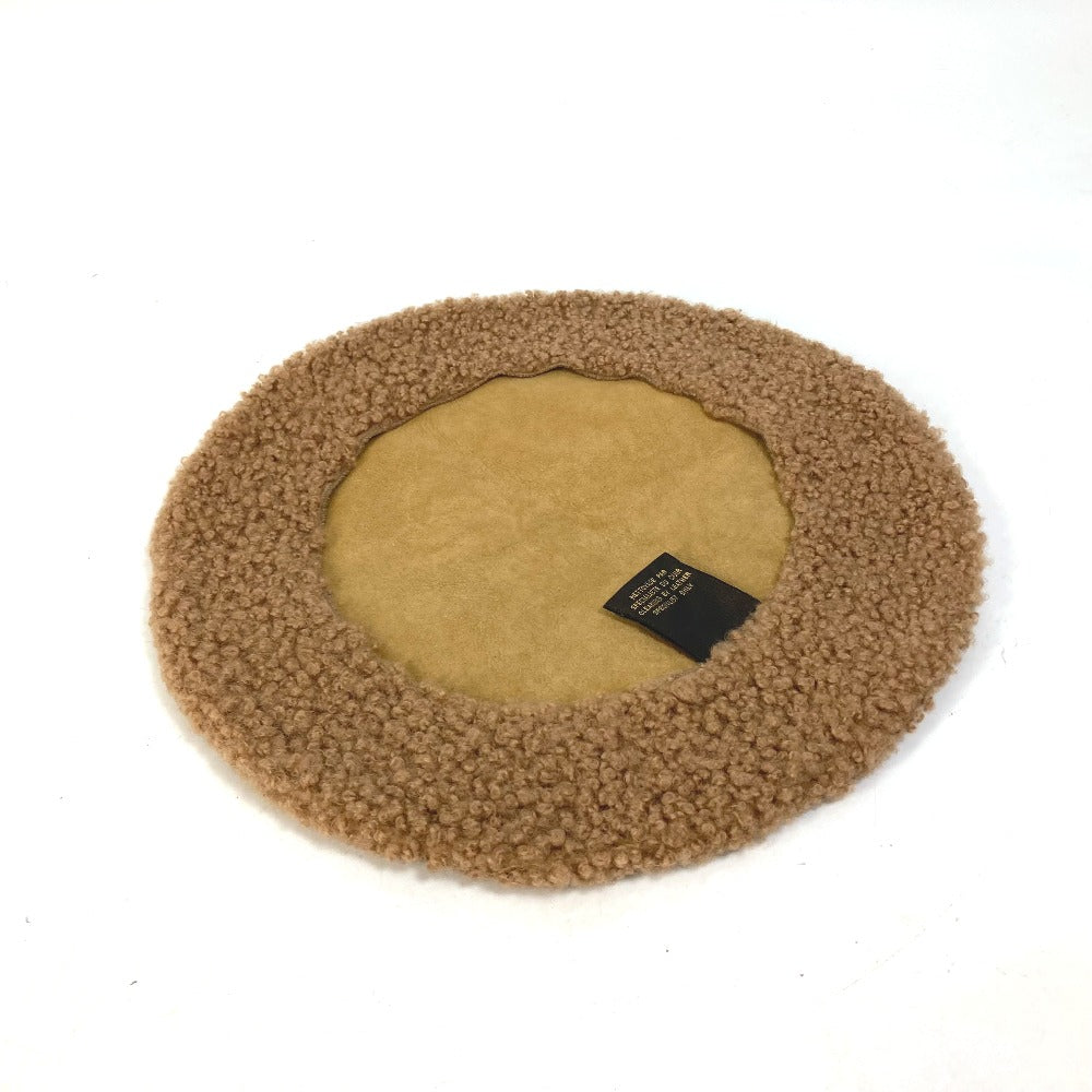 LOUIS VUITTON beret lambskin Brown Women S Used Authentic