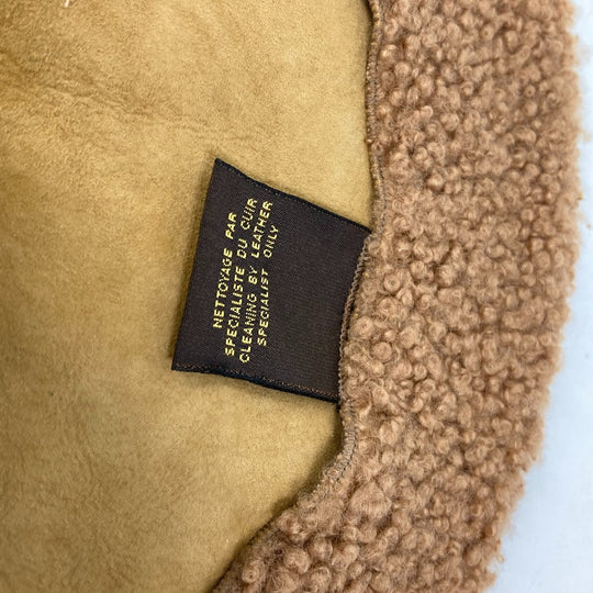 LOUIS VUITTON beret lambskin Brown Women S Used Authentic
