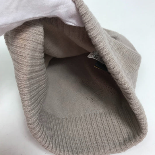 LOUIS VUITTON Knit hat M75540 Wool, Nylon beige Monogram With pompoms Women Used Authentic