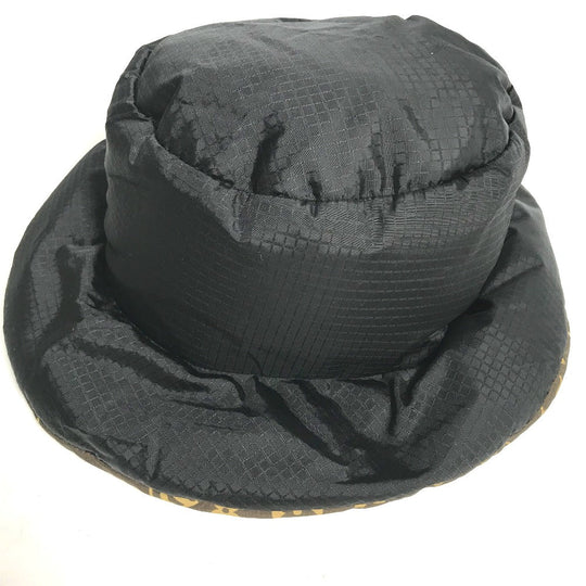 LOUIS VUITTON hat M77025 Nylon black monogram down Bob Pillow Women M Used Authentic