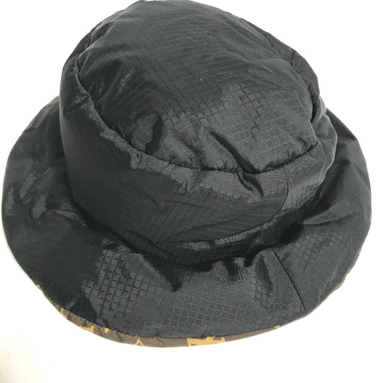 LOUIS VUITTON hat M77025 Nylon black monogram down Bob Pillow Women M Used Authentic