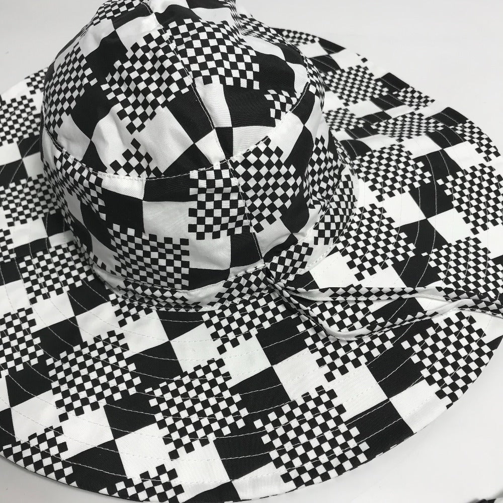 LOUIS VUITTON hat MP2965 Polyester / Cotton black Distorted Damier Hat mens Used Authentic