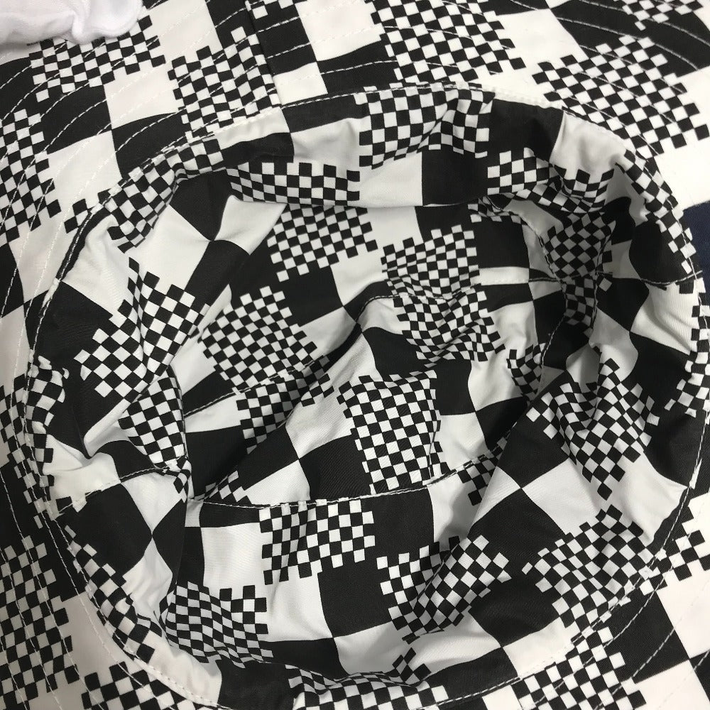 LOUIS VUITTON hat MP2965 Polyester / Cotton black Distorted Damier Hat mens Used Authentic