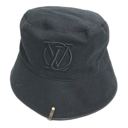 LOUIS VUITTON hat M7054M cotton black Bucket hat LV City Women Used Authentic