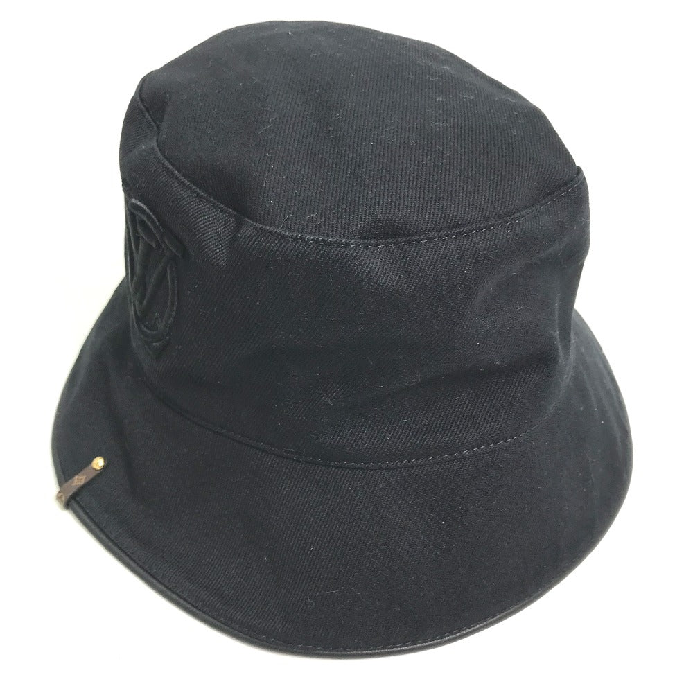 LOUIS VUITTON hat M7054M cotton black Bucket hat LV City Women Used Authentic