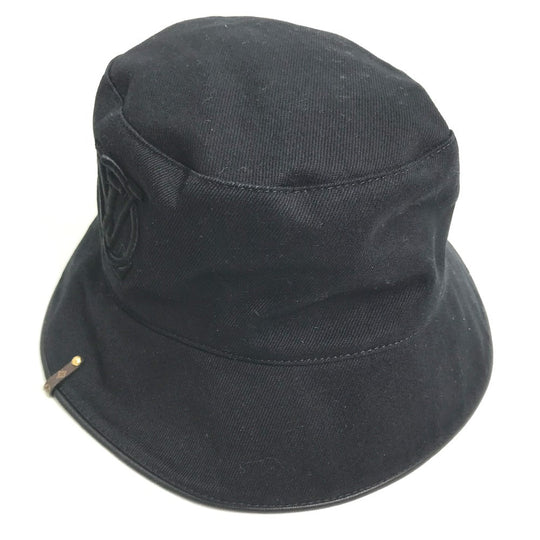 LOUIS VUITTON hat M7054M cotton black Bucket hat LV City Women Used Authentic