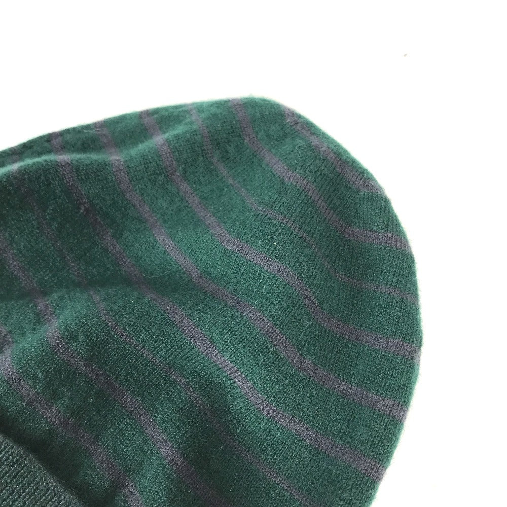 LOUIS VUITTON Knit hat Wool, Cashmere green LV logo border Women M Used Authentic