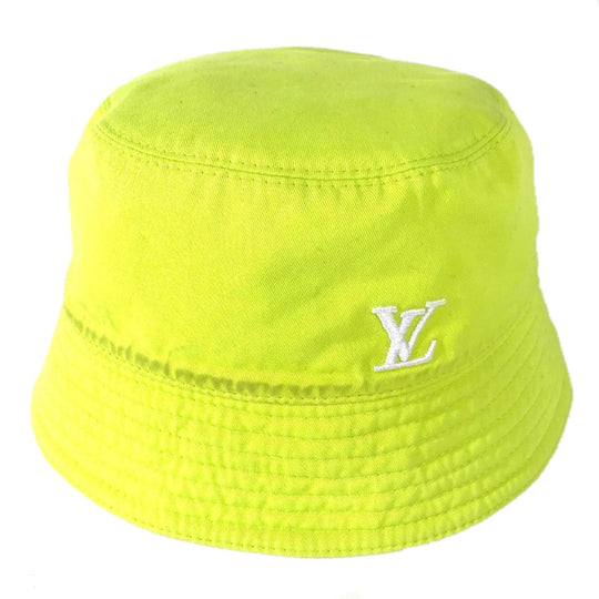 LOUIS VUITTON hat M7064L cotton yellow By color Bucket hat monogram neon mens L Used Authentic