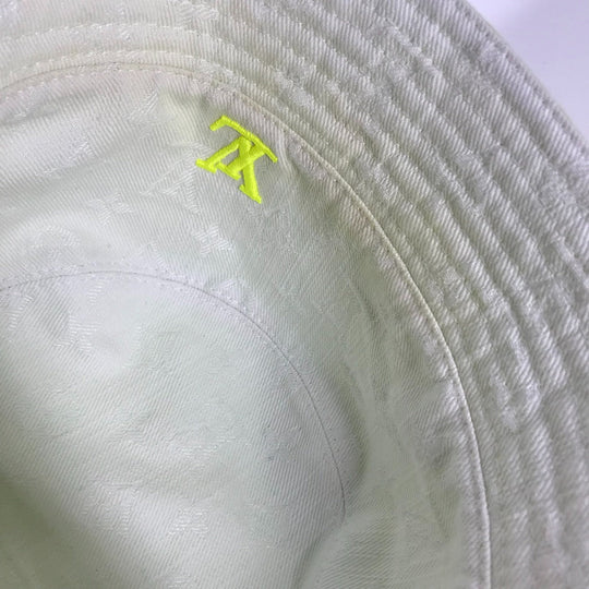 LOUIS VUITTON hat M7064L cotton yellow By color Bucket hat monogram neon mens L Used Authentic