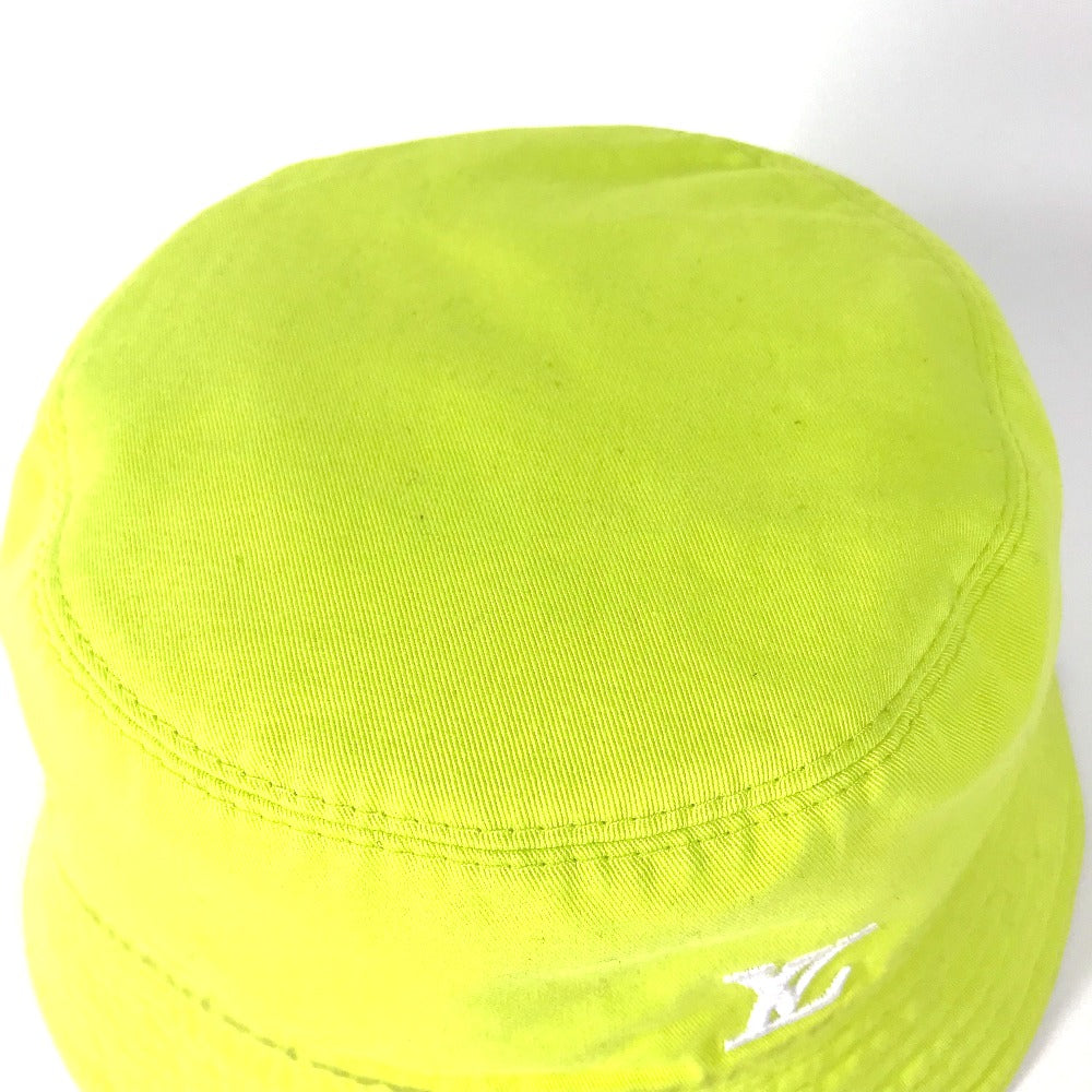 LOUIS VUITTON hat M7064L cotton yellow By color Bucket hat monogram neon mens L Used Authentic