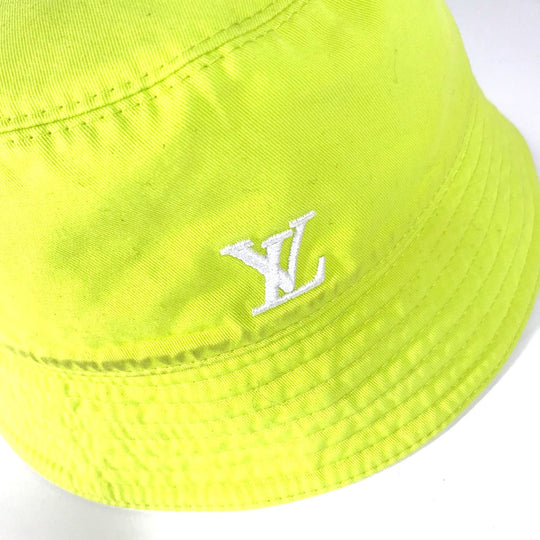 LOUIS VUITTON hat M7064L cotton yellow By color Bucket hat monogram neon mens L Used Authentic
