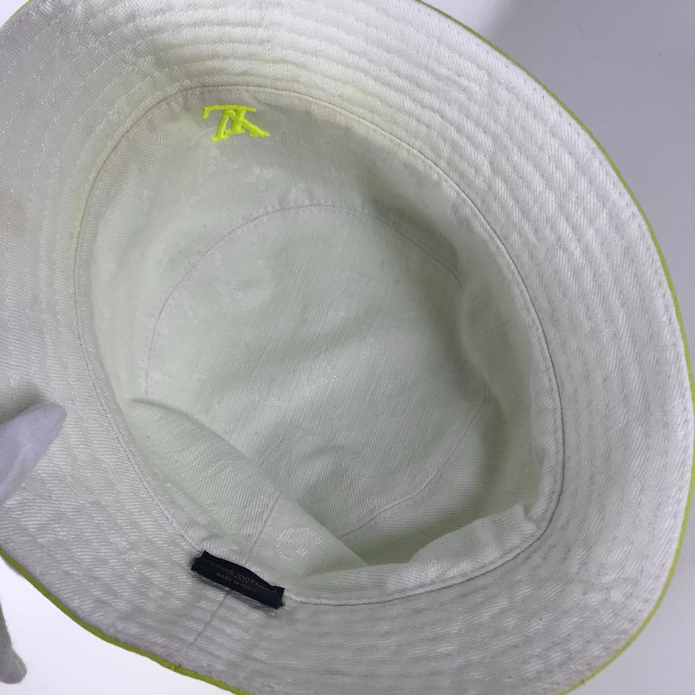 LOUIS VUITTON hat M7064L cotton yellow By color Bucket hat monogram neon mens L Used Authentic
