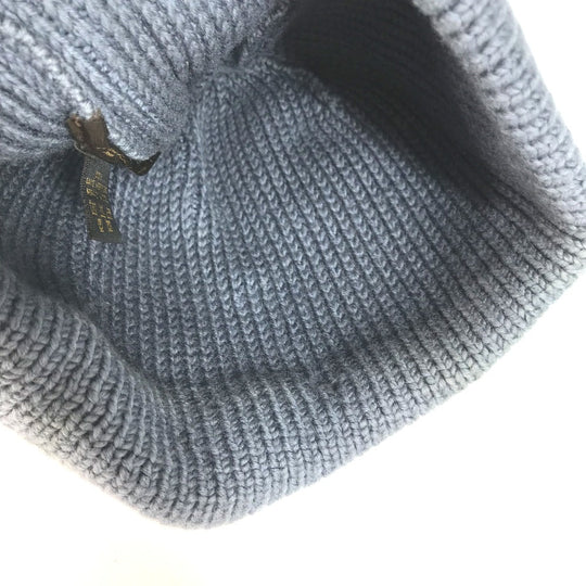 LOUIS VUITTON Knit hat wool gray logo mens Used Authentic