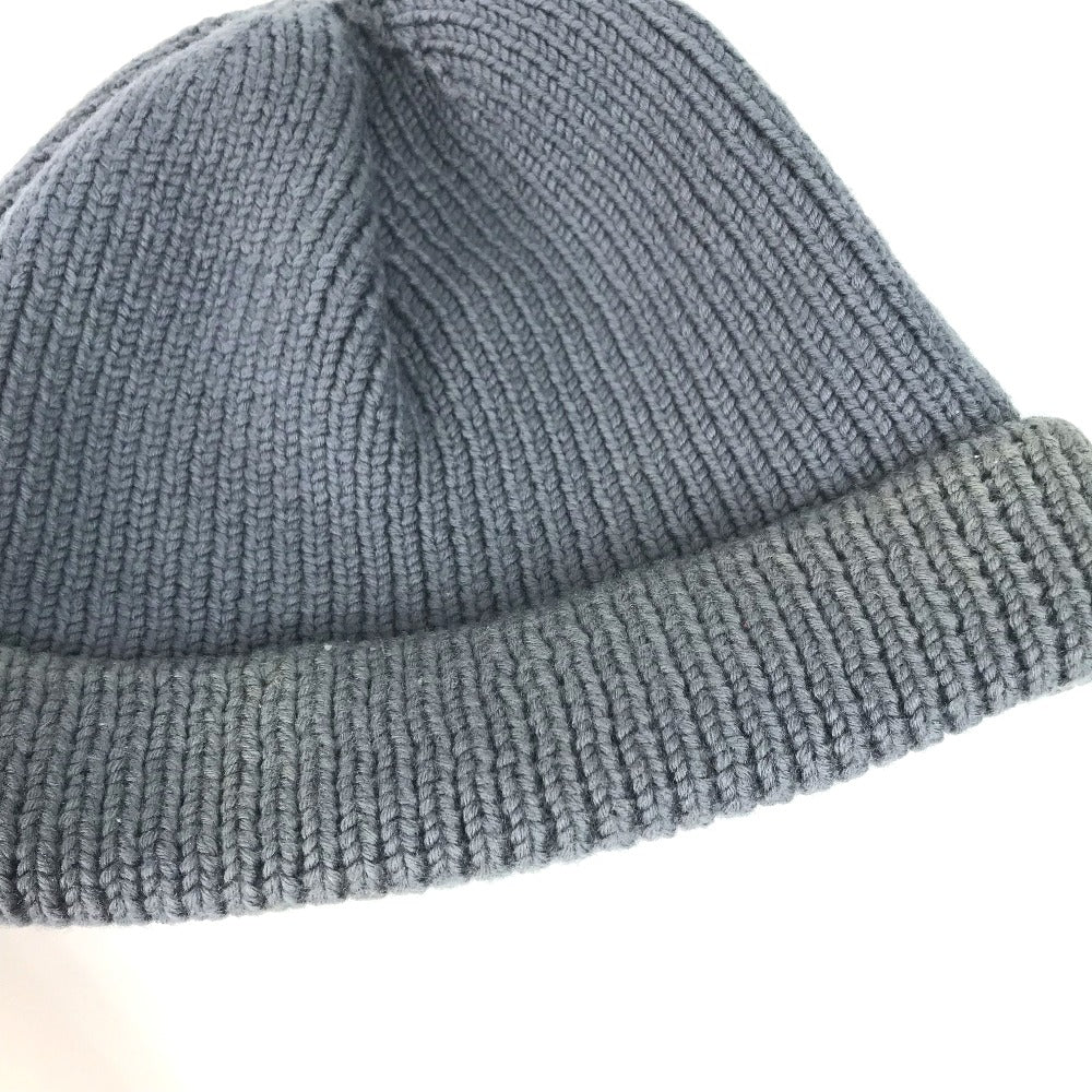 LOUIS VUITTON Knit hat wool gray logo mens Used Authentic