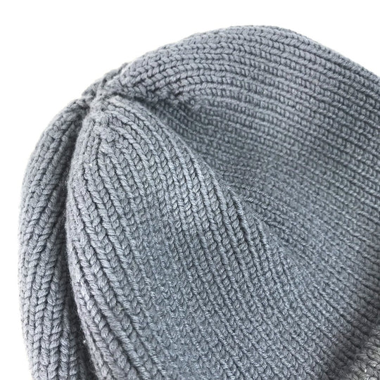 LOUIS VUITTON Knit hat wool gray logo mens Used Authentic