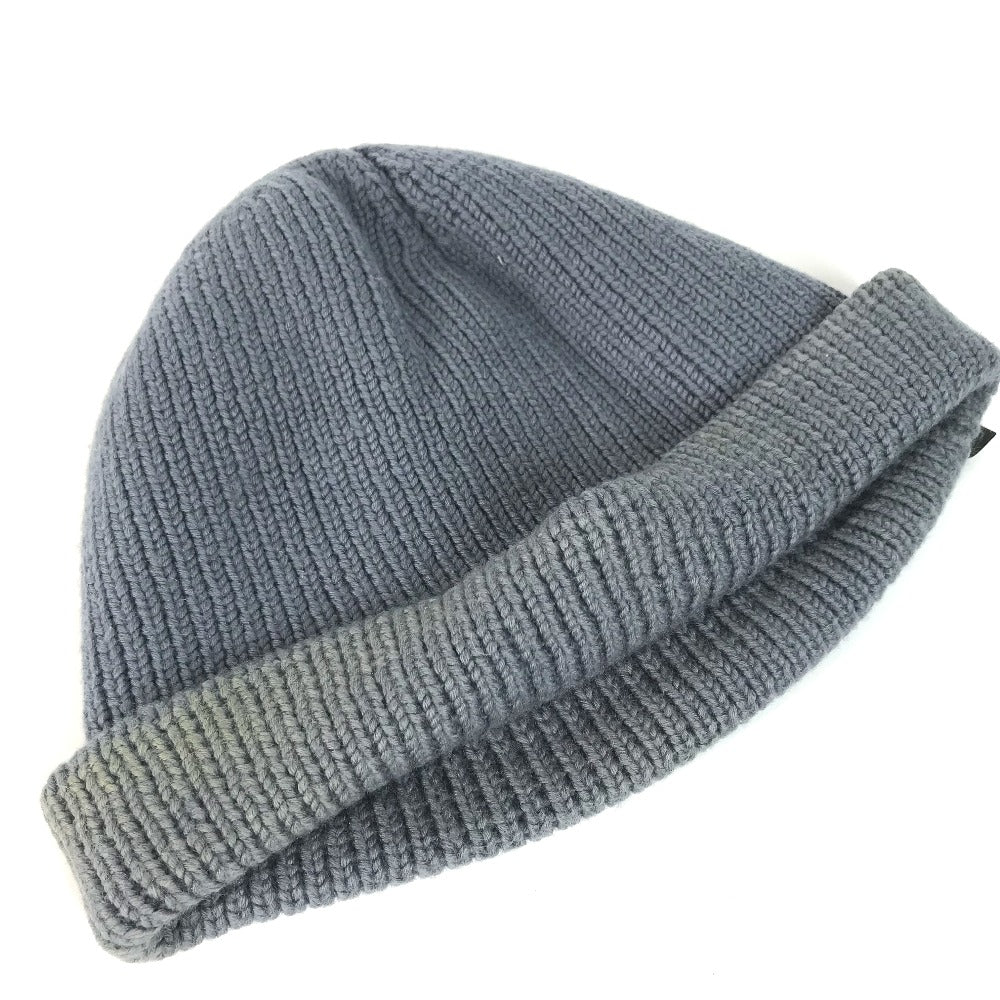 LOUIS VUITTON Knit hat wool gray logo mens Used Authentic