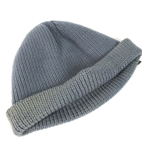 LOUIS VUITTON Knit hat wool gray logo mens Used Authentic