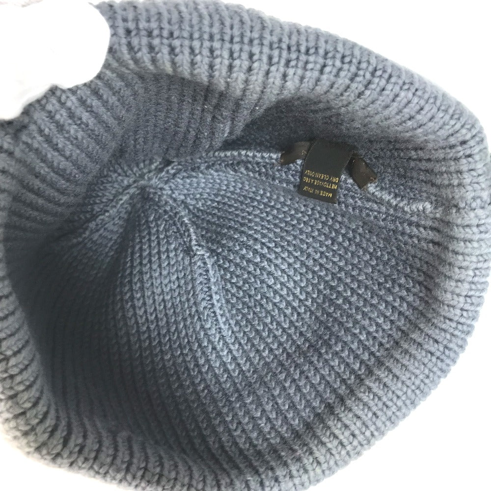 LOUIS VUITTON Knit hat wool gray logo mens Used Authentic