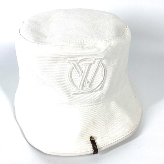 LOUIS VUITTON hat M7055M cotton white Chapeaux LV City Women Used Authentic