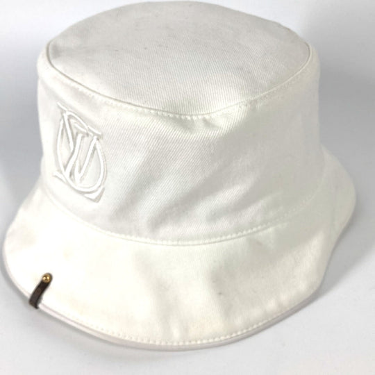 LOUIS VUITTON hat M7055M cotton white Chapeaux LV City Women Used Authentic