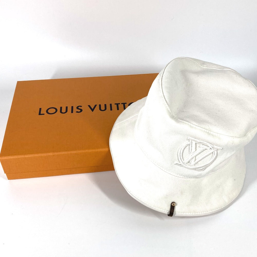 LOUIS VUITTON hat M7055M cotton white Chapeaux LV City Women Used Authentic