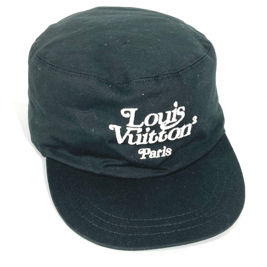 LOUIS VUITTON cap MP2731 cotton black NIGO collaboration NIGO Squared Newsboy Cap mens 58 Used Authentic