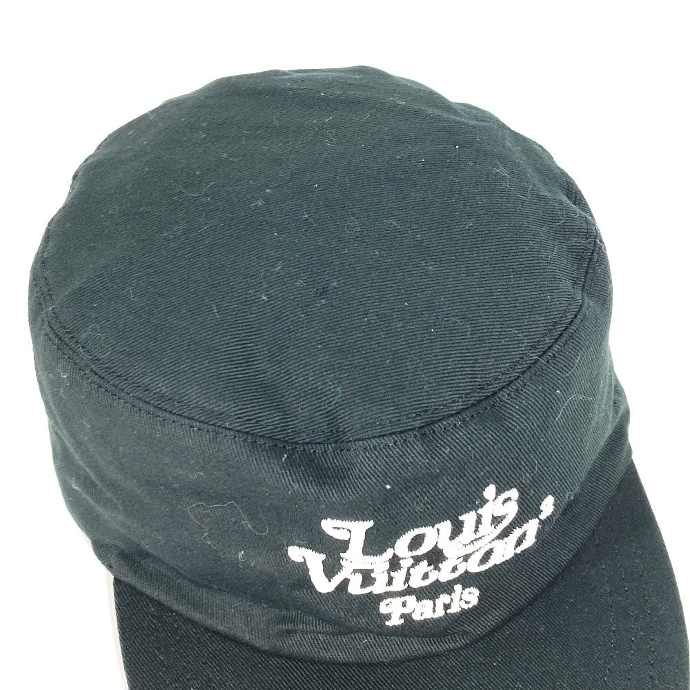 LOUIS VUITTON cap MP2731 cotton black NIGO collaboration NIGO Squared Newsboy Cap mens 58 Used Authentic