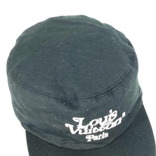 LOUIS VUITTON cap MP2731 cotton black NIGO collaboration NIGO Squared Newsboy Cap mens 58 Used Authentic