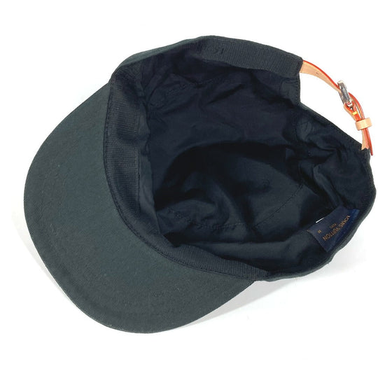 LOUIS VUITTON cap MP2731 cotton black NIGO collaboration NIGO Squared Newsboy Cap mens 58 Used Authentic