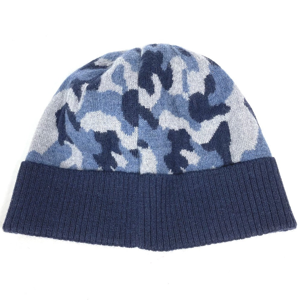 LOUIS VUITTON Knit hat M70725 wool blue beanie hat knit hat knit cap Camouflage camouflage mens Used Authentic
